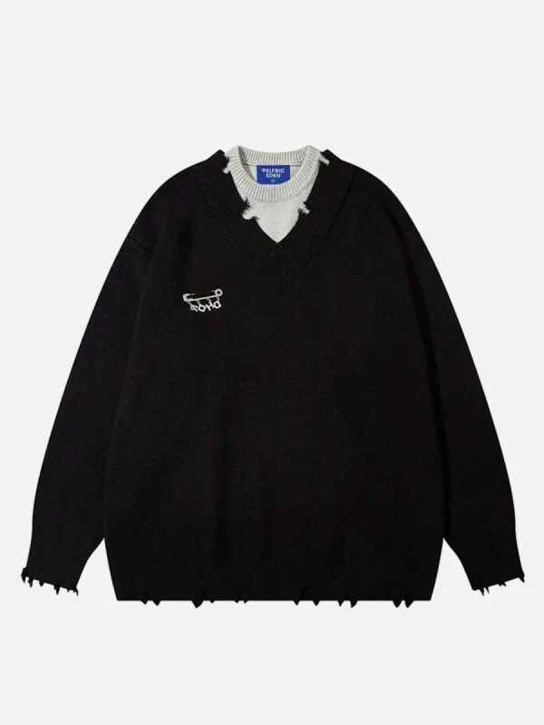 Aelfric Eden Raw-Edge Layered Sweater sold by Aelfric Eden