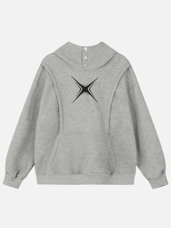 Aelfric Eden Star Print High Collar Hoodie sold by Aelfric Eden