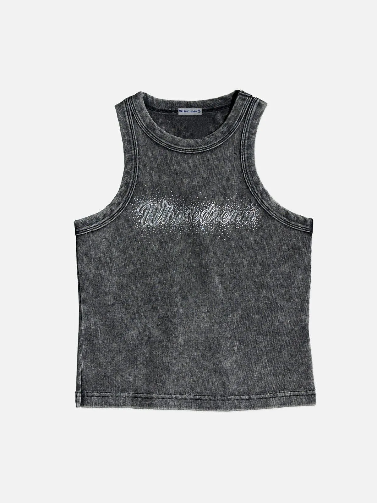 Aelfric Eden Hotfix Rhinestones Letter Washed Tank Top sold by Aelfric Eden