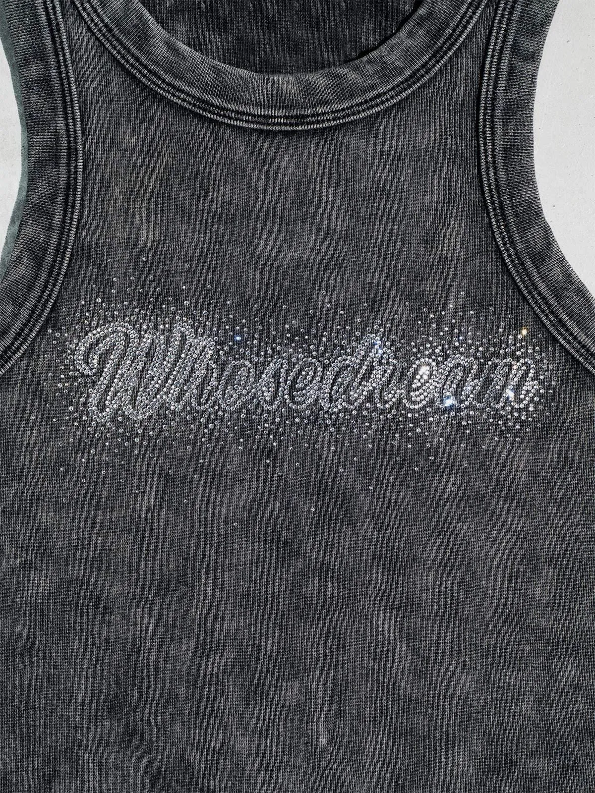 Aelfric Eden Hotfix Rhinestones Letter Washed Tank Top sold by Aelfric Eden product image thumbnail 4