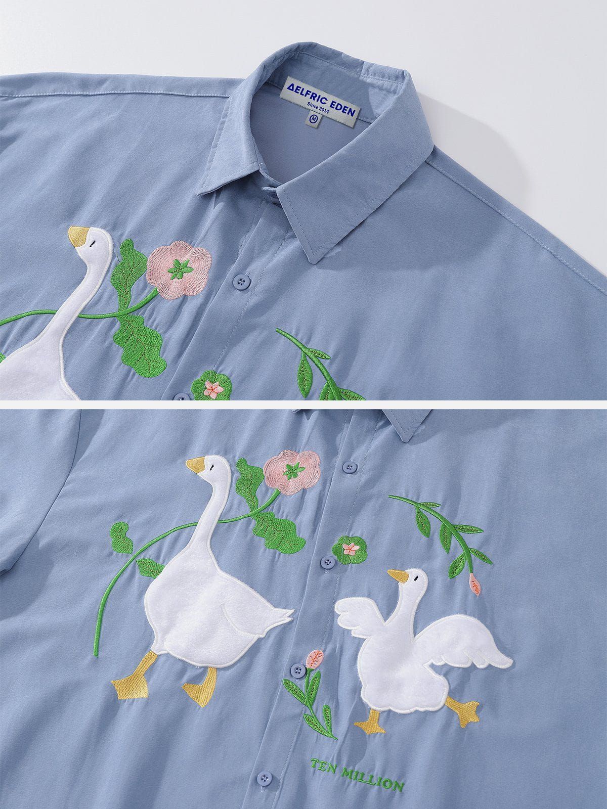 Embroidery Goose Short Sleeve Shirts sold by Aelfric Eden product image thumbnail 4