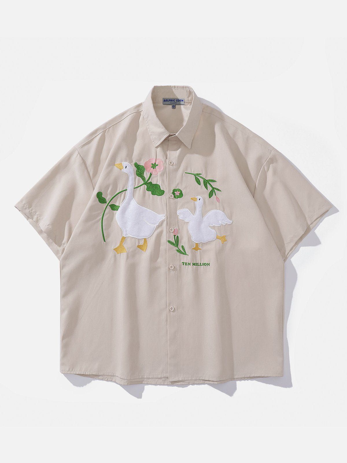 Embroidery Goose Short Sleeve Shirts sold by Aelfric Eden product image thumbnail 2