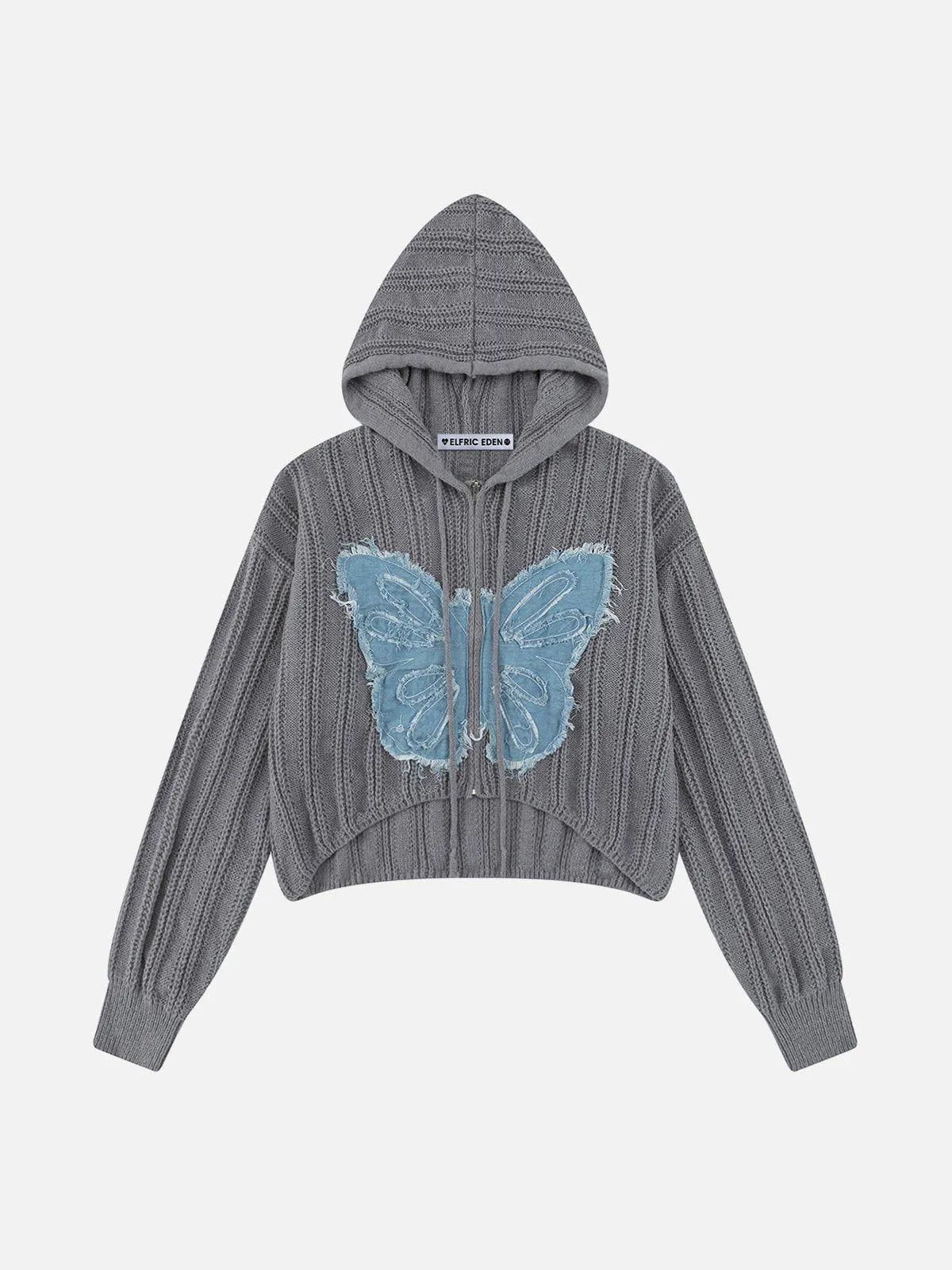 Denim Butterfly Knit Hoodie sold by Aelfric Eden product image thumbnail 2