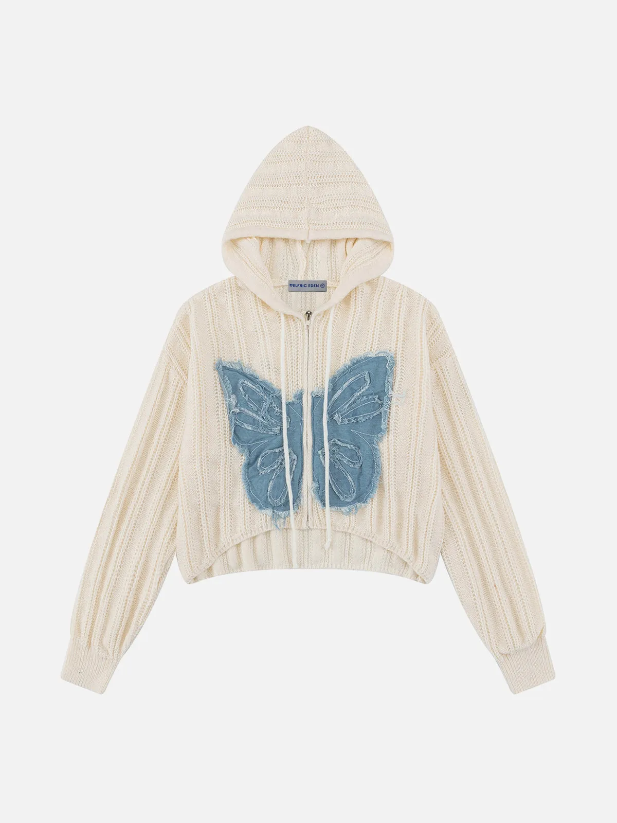 Denim Butterfly Knit Hoodie sold by Aelfric Eden