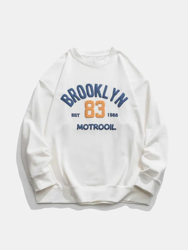 Aelfric Eden 83 Letter Foam Printing Sweatshirt sold by Aelfric Eden