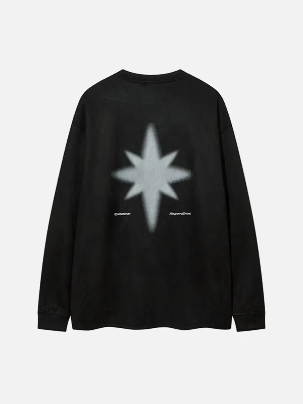 Aelfric Eden Washed Foam Printing Star Sweatshirt sold by Aelfric Eden