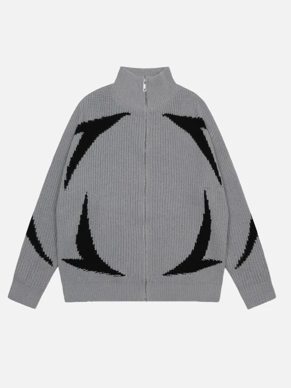 Aelfric Eden Color Blocking Stripe Turtleneck Cardigan