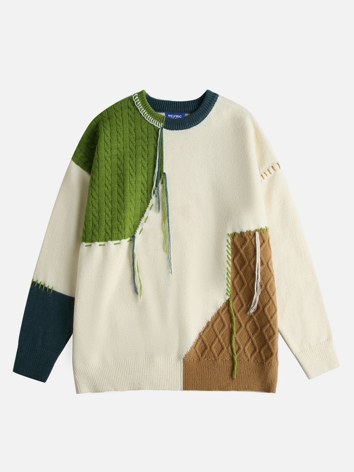 Aelfric Eden Irregular Patchwork Tassel Sweater sold by Aelfric Eden