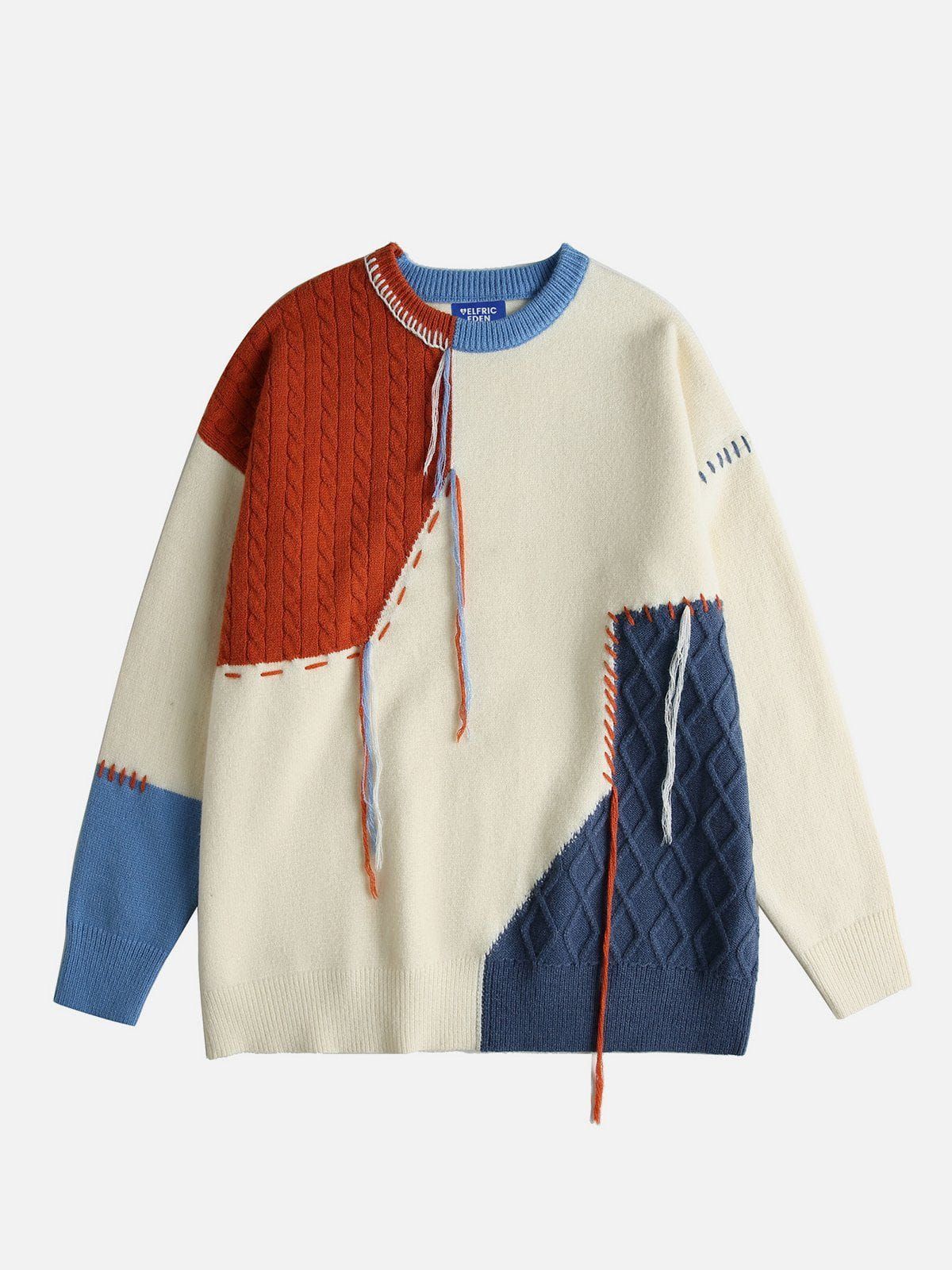 Aelfric Eden Irregular Patchwork Tassel Sweater sold by Aelfric Eden product image thumbnail 2