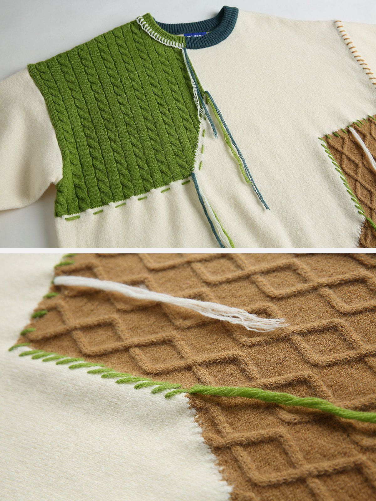 Aelfric Eden Irregular Patchwork Tassel Sweater sold by Aelfric Eden product image thumbnail 4