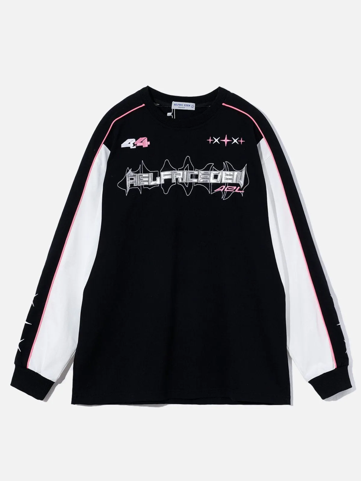 Aelfric Eden Patchwork Letter Embroidery Sweatshirt sold by Aelfric Eden product image thumbnail 2