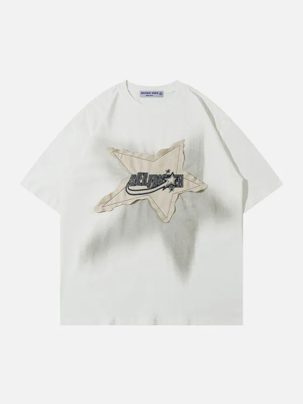 Aelfric Eden Applique Embroidery Star Tee sold by Aelfric Eden