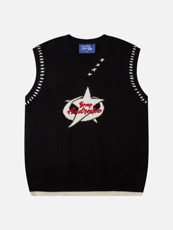 Aelfric Eden String Star Jacquard Sweater Vest sold by Aelfric Eden