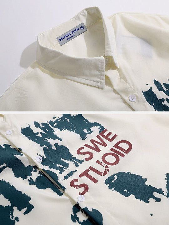 Aelfric Eden Shadow Print Short Sleeve Shirts sold by Aelfric Eden product image thumbnail 4