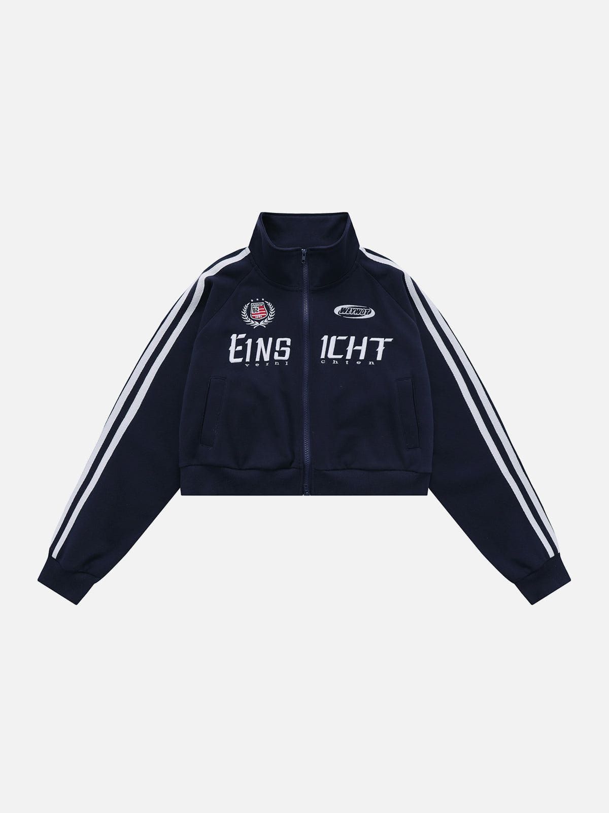 Lettering Embroidery Patchwork Regular Jacket sold by Aelfric Eden product image thumbnail 4