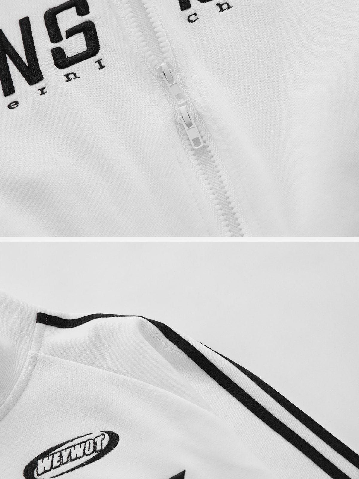 Lettering Embroidery Patchwork Regular Jacket sold by Aelfric Eden product image thumbnail 7