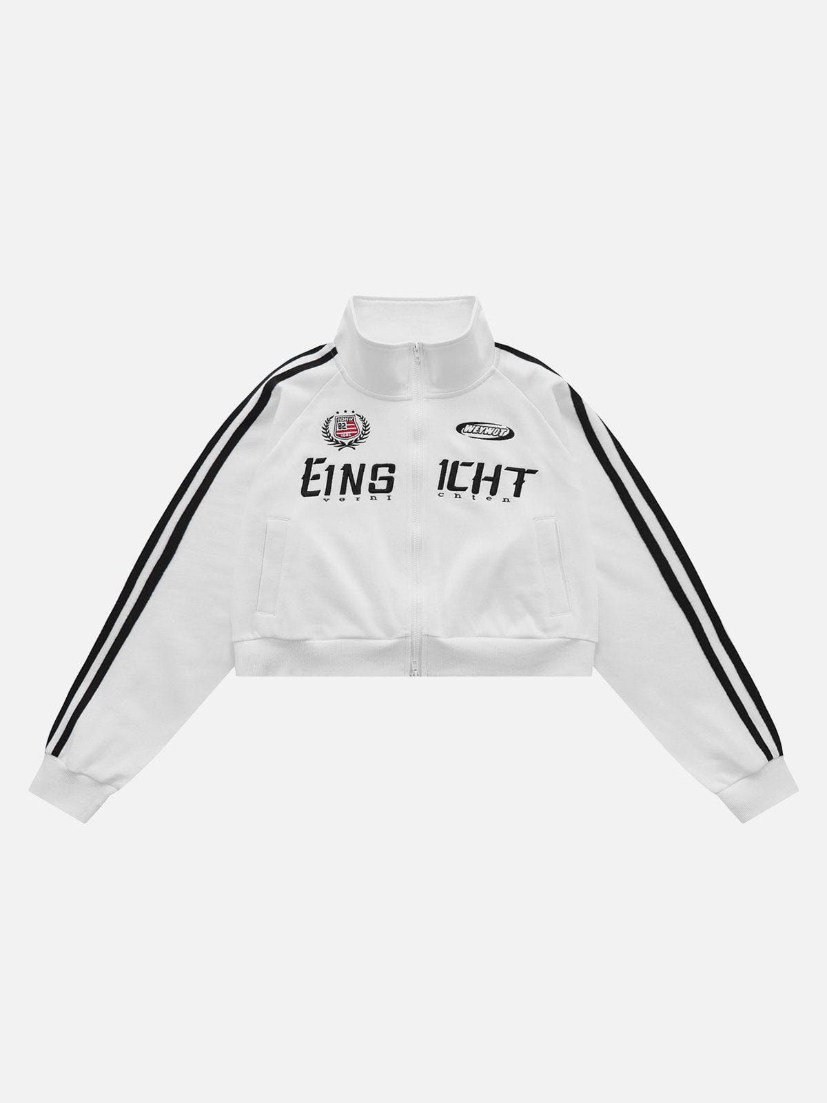 Lettering Embroidery Patchwork Regular Jacket sold by Aelfric Eden product image thumbnail 2