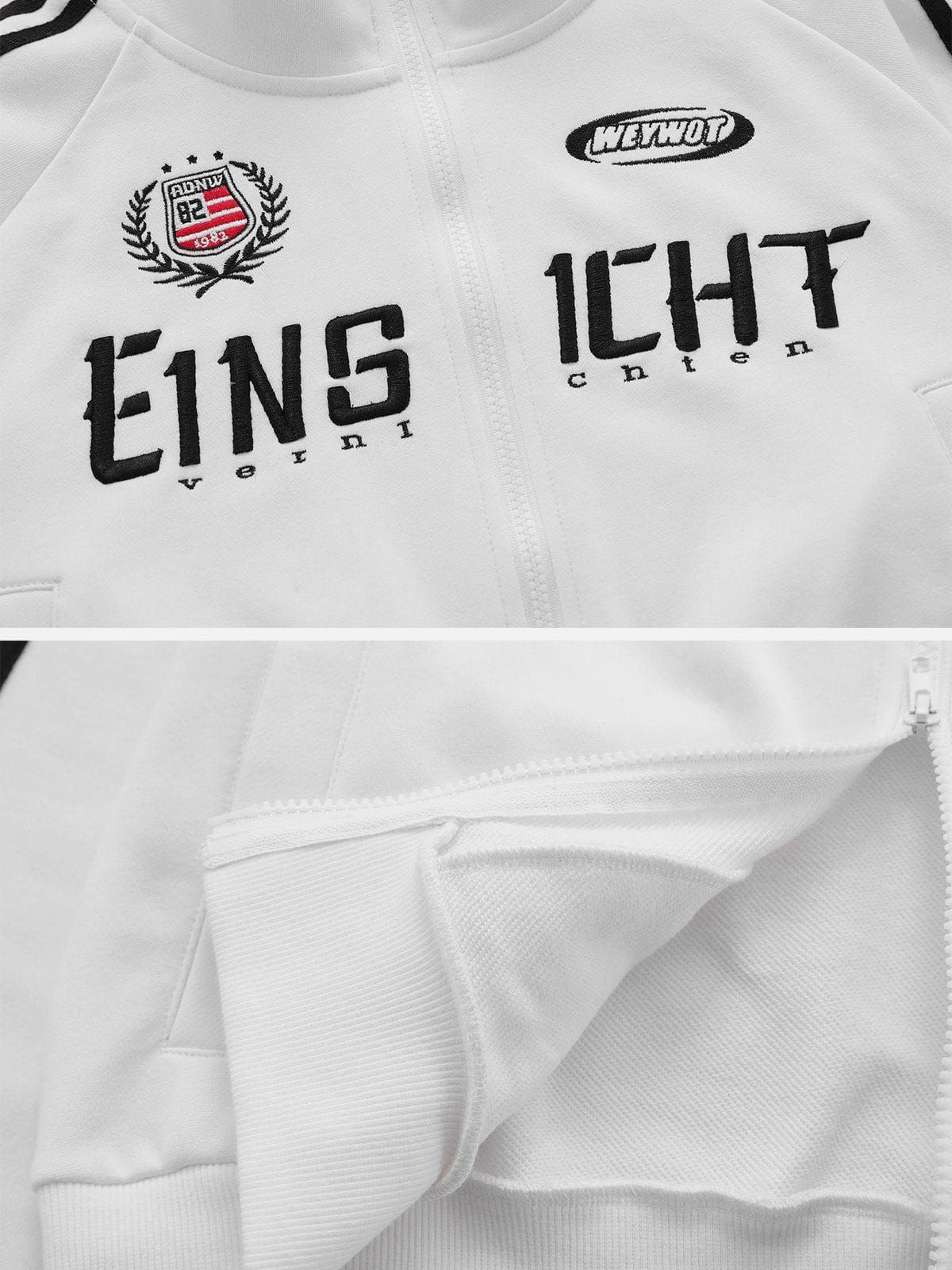 Lettering Embroidery Patchwork Regular Jacket sold by Aelfric Eden product image thumbnail 6