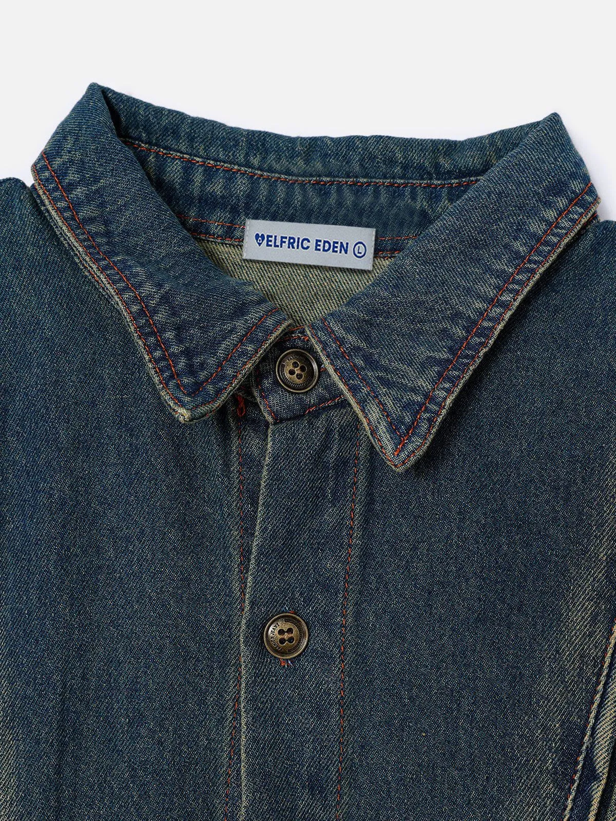 Aelfric Eden Deconstructive Denim Short Sleeve Shirt sold by Aelfric Eden product image thumbnail 4