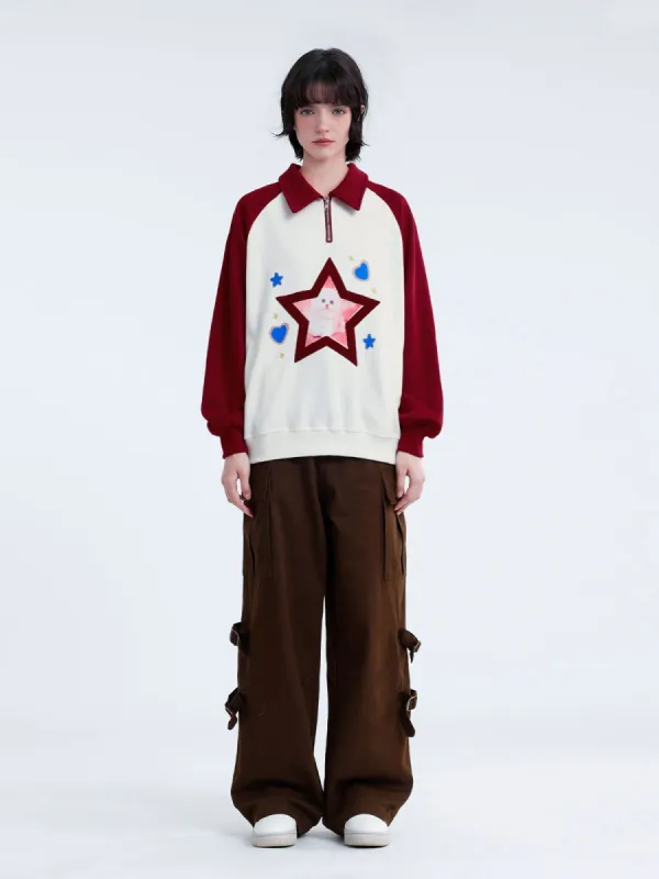 Aelfric Eden Cat Star Polo Sweatshirt sold by Aelfric Eden