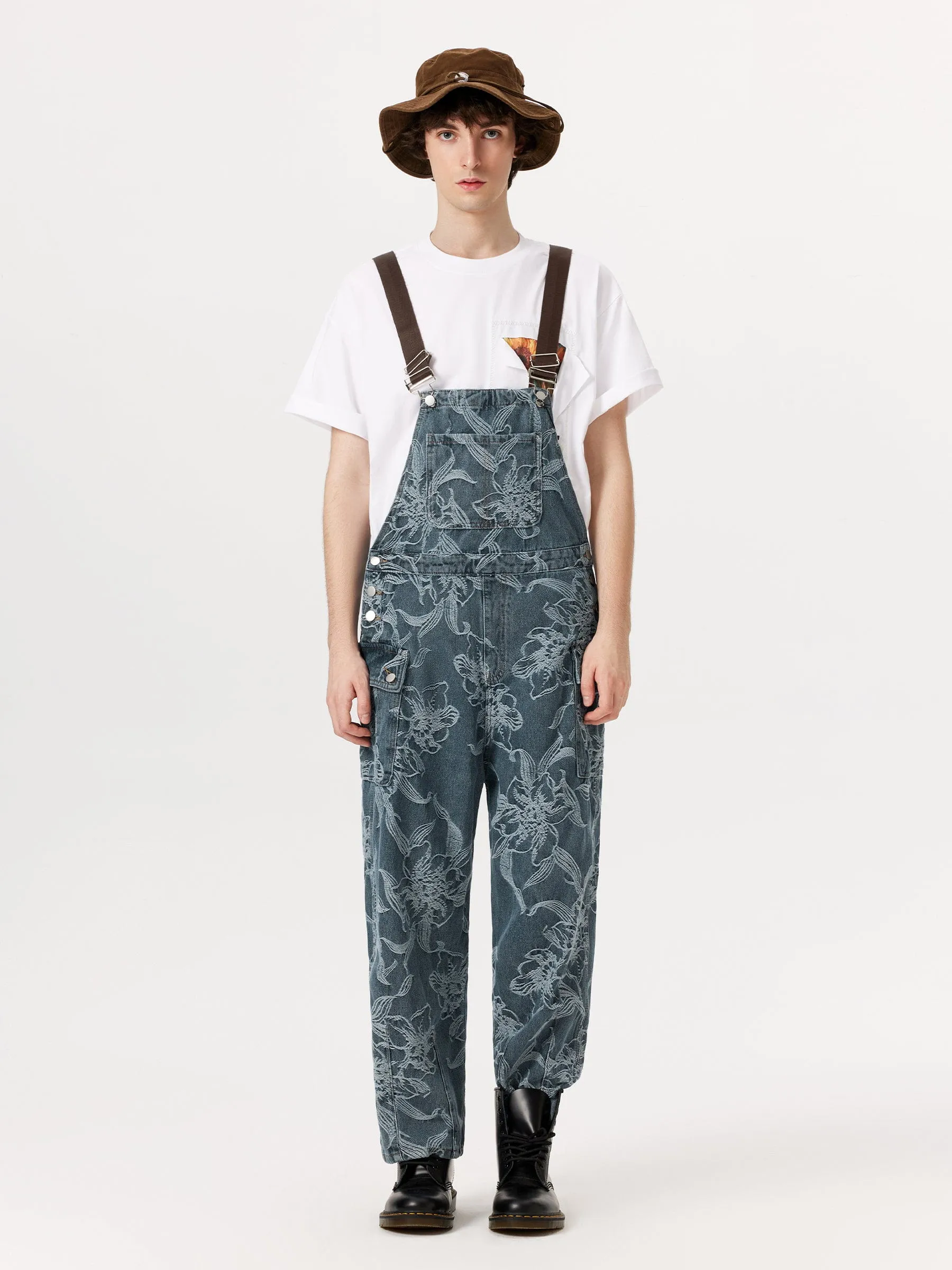 Aelfric Eden Embroidery Flower Denim Overalls sold by Aelfric Eden product image thumbnail 3