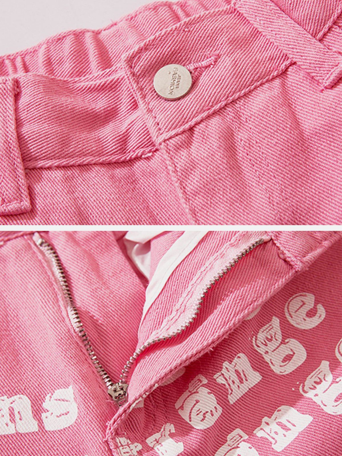 Aelfric Eden Flower Pink Straight Jeans sold by Aelfric Eden product image thumbnail 4