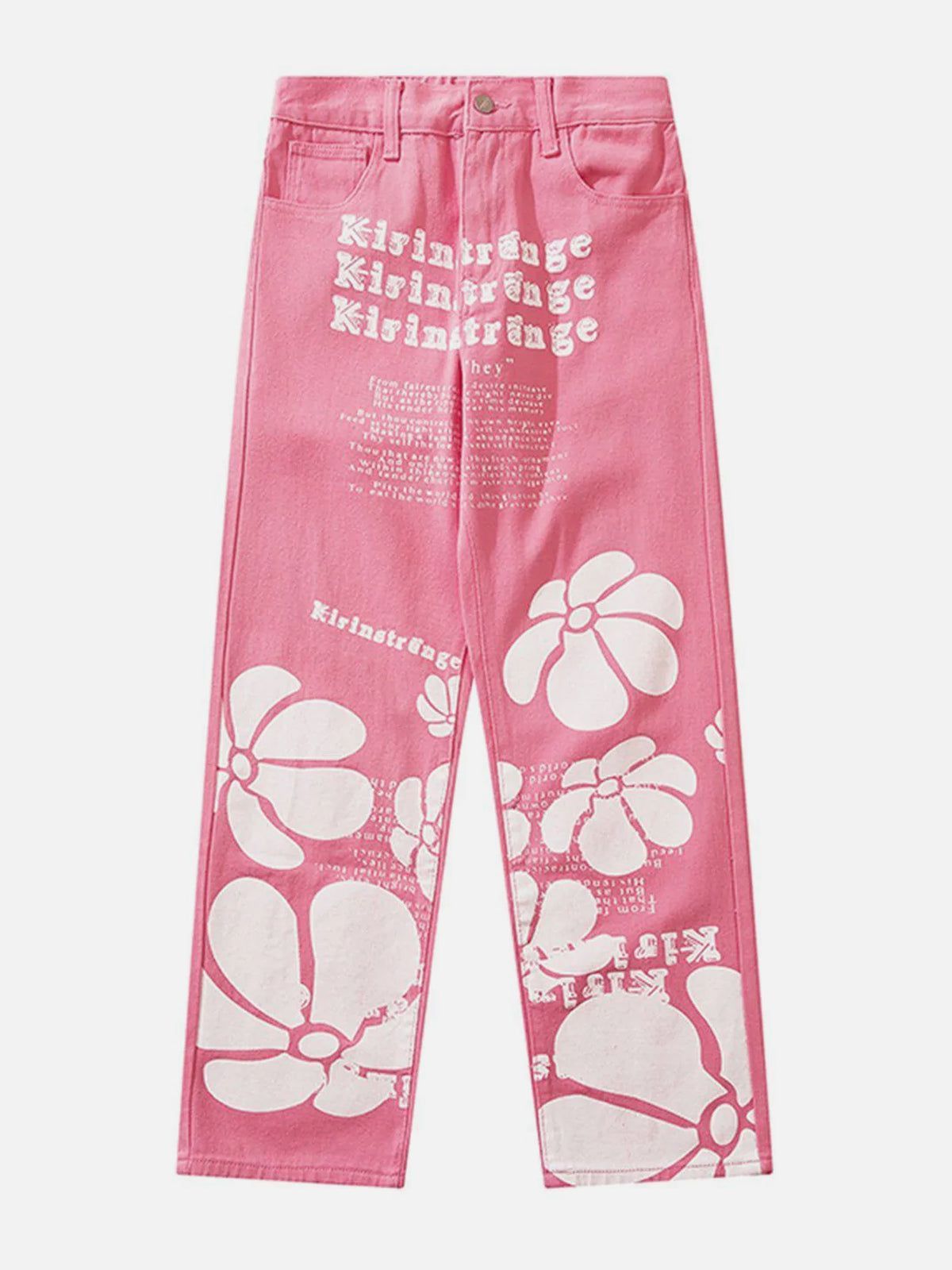 Aelfric Eden Flower Pink Straight Jeans sold by Aelfric Eden product image thumbnail 2
