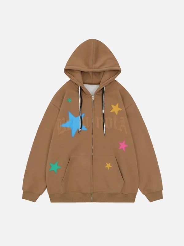 Aelfric Eden Star Print Fleece Zip Hoodie sold by Aelfric Eden