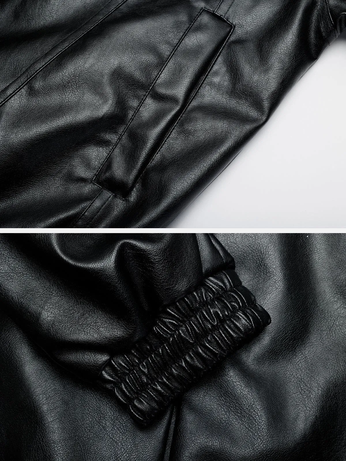 Aelfric Eden Solid Color Faux Leather Jacket sold by Aelfric Eden product image thumbnail 5