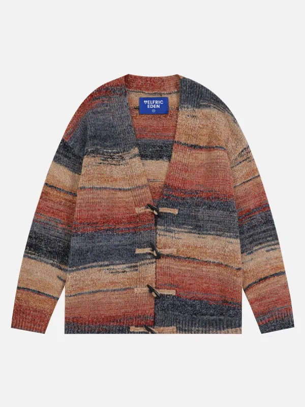 Aelfric Eden Color Blocking Stripe Turtleneck Cardigan