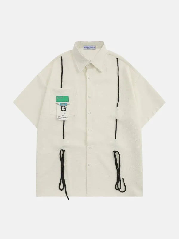 Aelfric Eden Contrast Strap Design Short Sleeve Shirts sold by Aelfric Eden