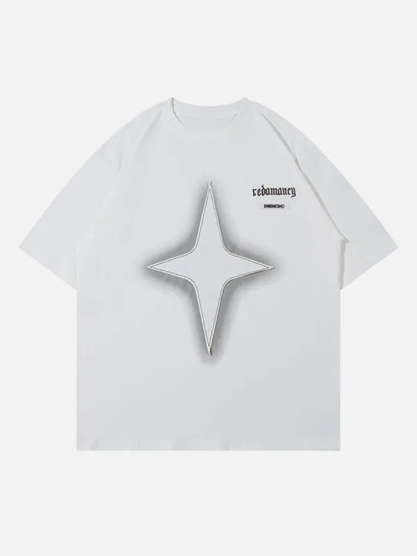 Aelfric Eden Embroidery Letter Star Print Tee sold by Aelfric Eden