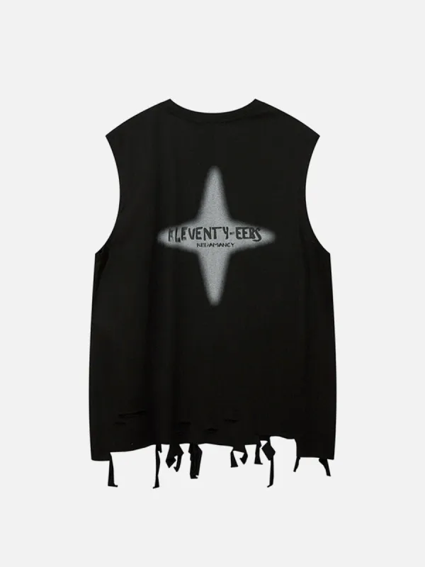 Cut Hem Star Cotton Tank Top sold by Aelfric Eden