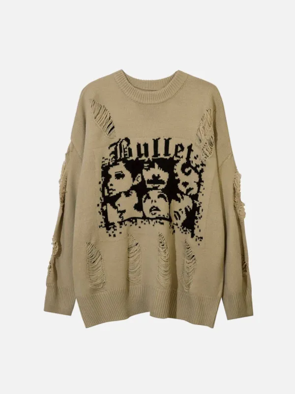 Aelfric Eden Character Graphic Hole Sweater sold by Aelfric Eden