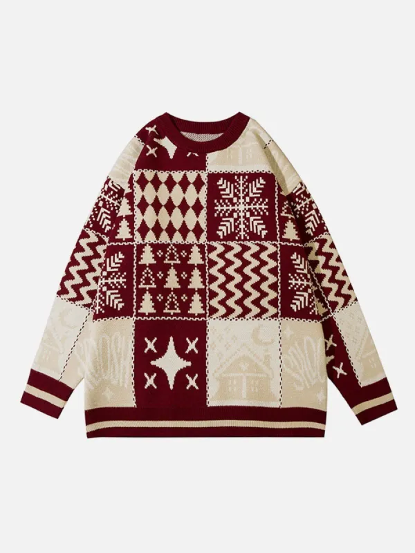 Aelfric Eden Multi Elements Patchwork Knit Sweater sold by Aelfric Eden