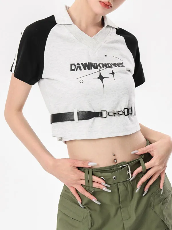 Retro Stitching Polo Tee sold by Aelfric Eden