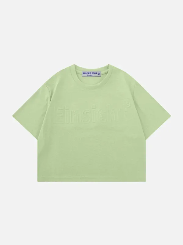 Alphabet Embossed Solid Tee sold by Aelfric Eden
