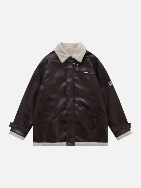 Aelfric Eden PU Solid Color Winter Coat sold by Aelfric Eden