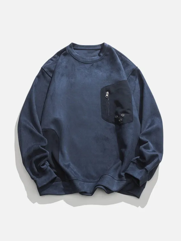 Patchwork Decorate Foam Printing Sweatshirt sold by Aelfric Eden