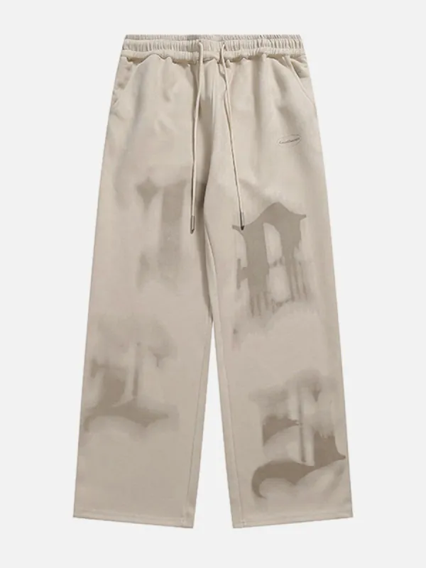 Letter Dip-dye Drawstring Pants sold by Aelfric Eden