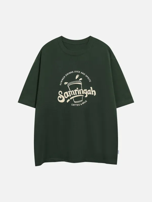 Aelfric Eden Summer Drinks Foam Letter Print Tee sold by Aelfric Eden