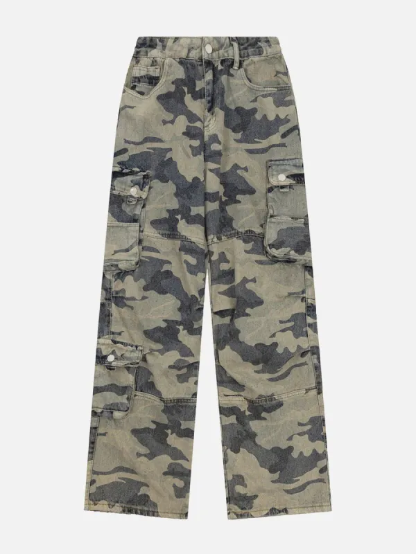 Aelfric Eden Big Pocket Camouflage Straight-Leg Jeans sold by Aelfric Eden