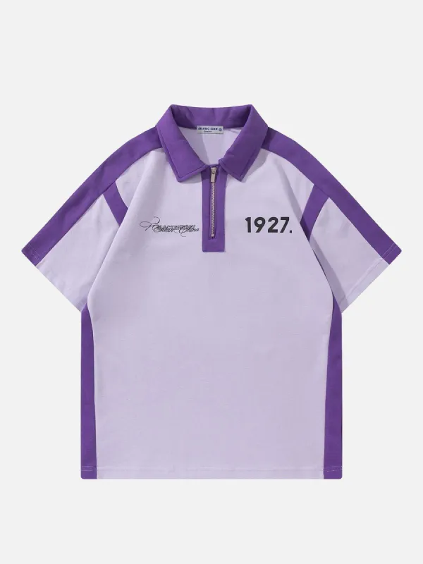 Aelfric Eden Number Logo Zip Up Collar Polo Tee sold by Aelfric Eden