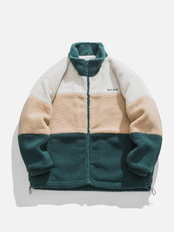 Aelfric Eden Three-color Patchwork Sherpa Winter Coat sold by Aelfric Eden