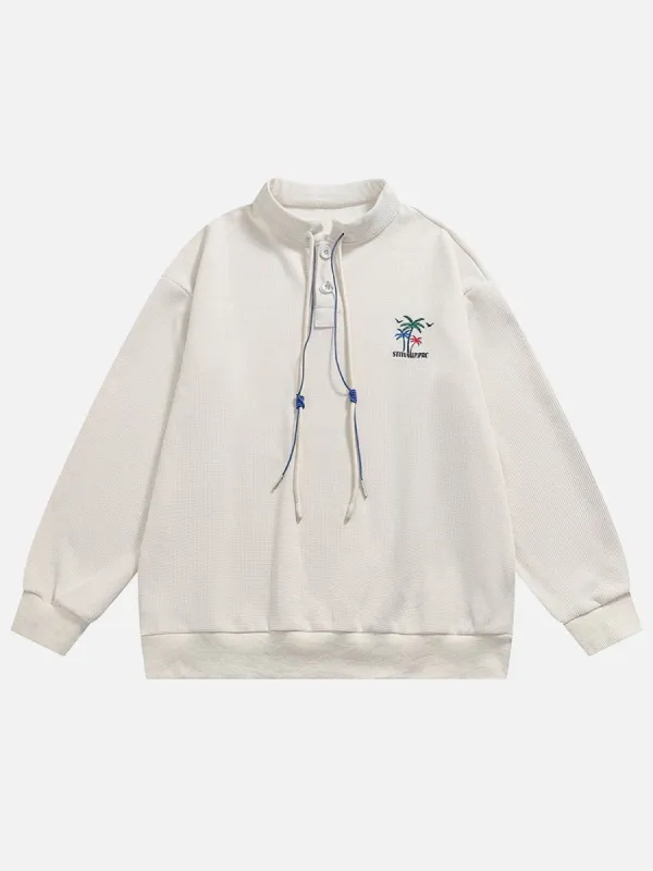 Embroidered Coconut Palm Sweatshirt sold by Aelfric Eden