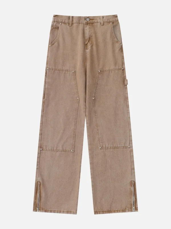 Patchwork Leg Zipper Jeans sold by Aelfric Eden