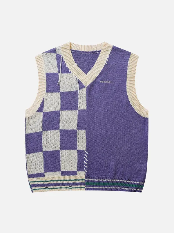 Aelfric Eden Patchwork Plaid Sweater Vest sold by Aelfric Eden