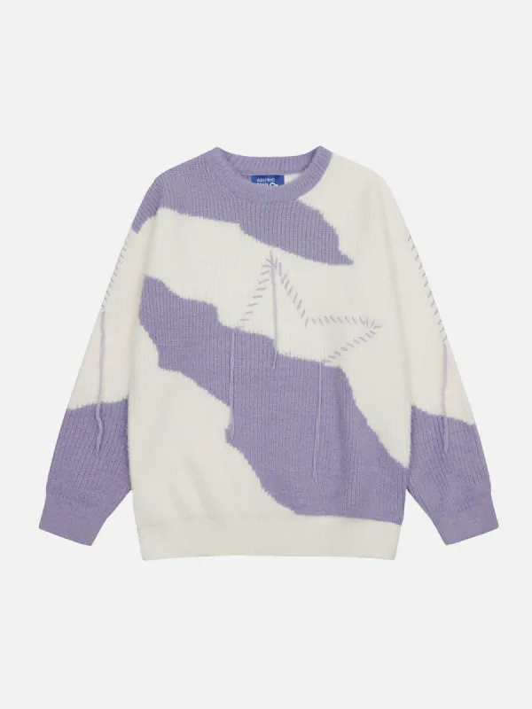 Aelfric Eden Patchwork Crochet Tassel Sweater sold by Aelfric Eden