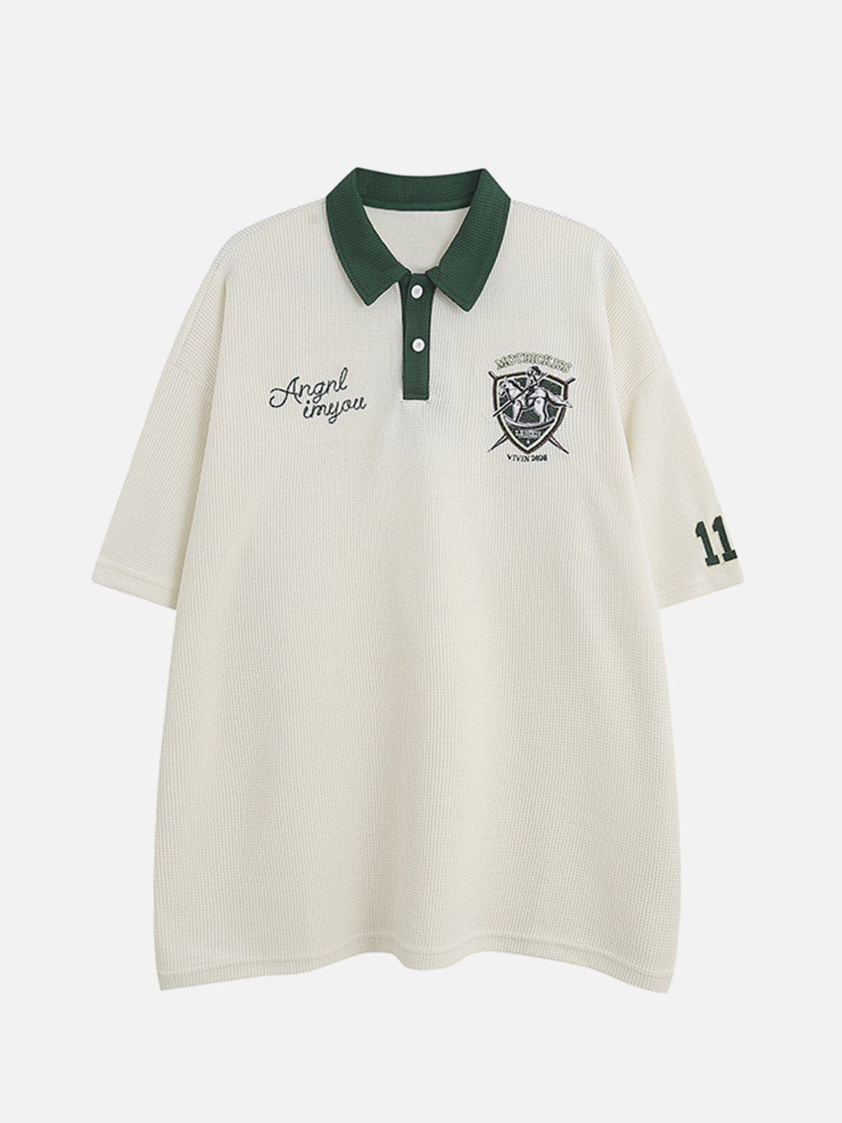 Aelfric Eden Embroidered Patch Knight Polo Tee sold by Aelfric Eden