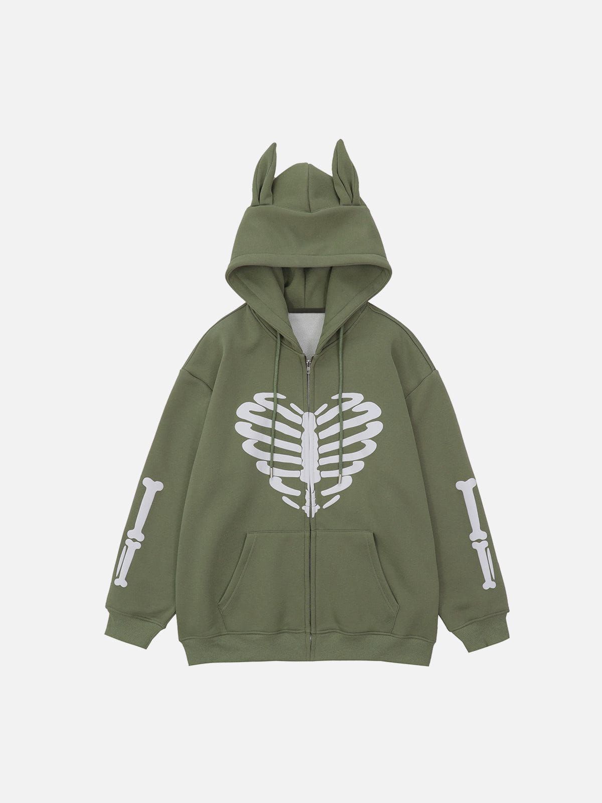 Aelfric Eden Heart-shaped Skeleton Print Hoodie sold by Aelfric Eden product image thumbnail 3